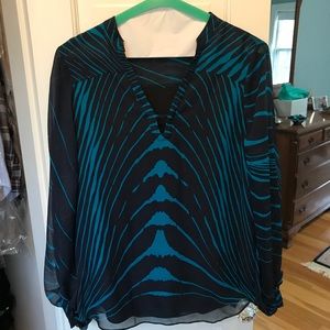 DVF animal print silk blouse
